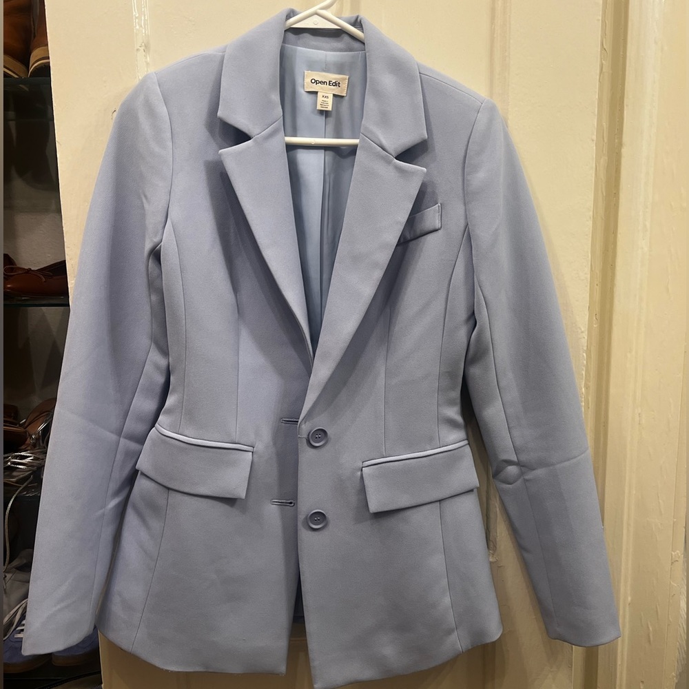 Baby blue blazer by Open Edit